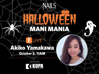Mani Mania Halloween Nails EN VIVO en Facebook 10-2-17 con Kupa Educator Akiko